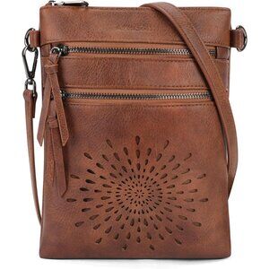 Vegan Leather Sunflower Crossbody Bag Women Adjustable Strap Lightweight